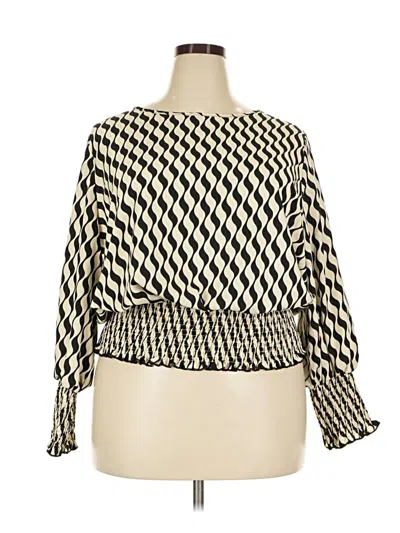 Pre-owned Shein Curve Long Sleeve Blouse In Ivory
