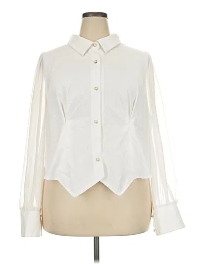 Pre-owned Shein Curve Long Sleeve Blouse In Ivory