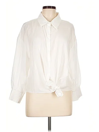 Pre-owned Shein Curve Long Sleeve Blouse In Ivory