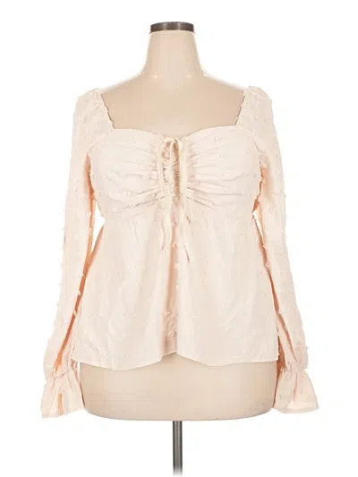 Pre-owned Shein Curve Long Sleeve Blouse In Ivory