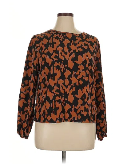 Pre-owned Shein Curve Long Sleeve Blouse In Orange
