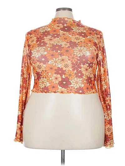Pre-owned Shein Curve Long Sleeve Blouse In Orange