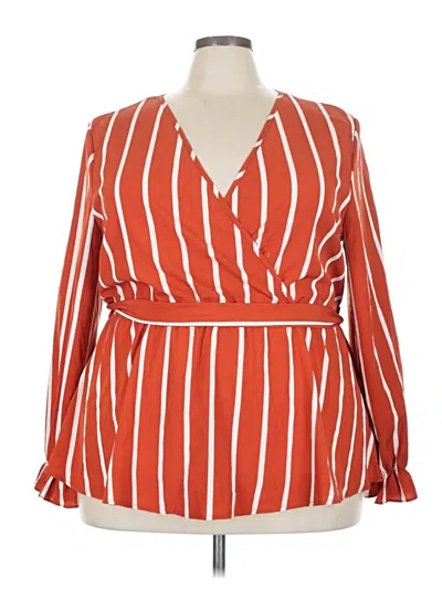 Pre-owned Shein Curve Long Sleeve Blouse In Orange