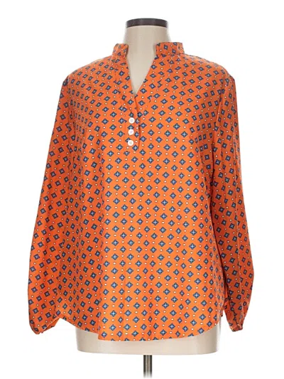 Pre-owned Shein Curve Long Sleeve Blouse In Orange