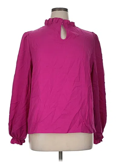 Pre-owned Shein Curve Long Sleeve Blouse In Pink
