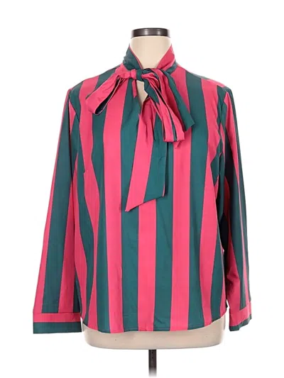 Pre-owned Shein Curve Long Sleeve Blouse In Pink