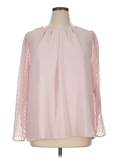 Pre-owned Shein Curve Long Sleeve Blouse In Pink