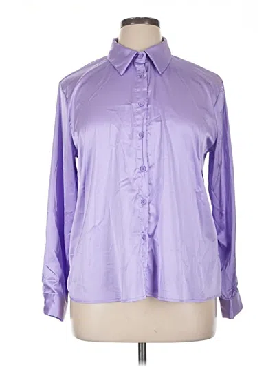 Pre-owned Shein Curve Long Sleeve Blouse In Purple