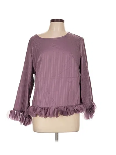 Pre-owned Shein Curve Long Sleeve Blouse In Purple