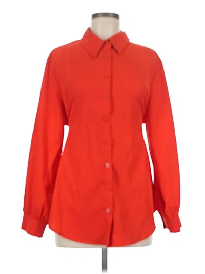 Pre-owned Shein Curve Long Sleeve Blouse In Red