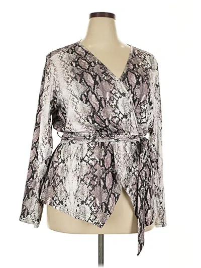 Pre-owned Shein Curve Long Sleeve Blouse In Silver