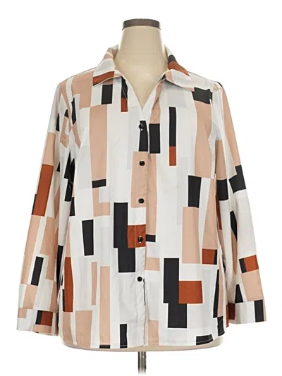 Pre-owned Shein Curve Long Sleeve Blouse In Tan