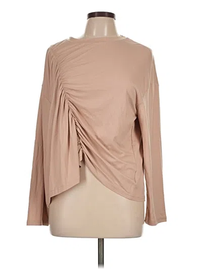 Pre-owned Shein Curve Long Sleeve Blouse In Tan