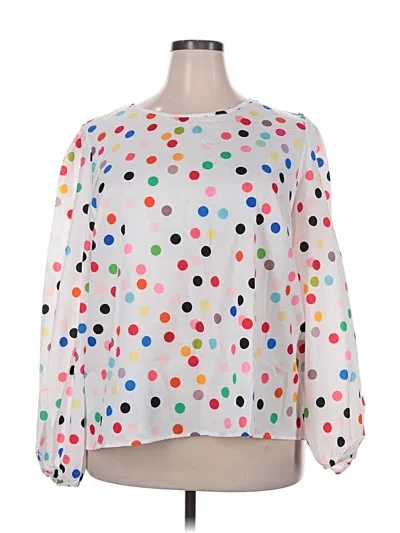 Pre-owned Shein Curve Long Sleeve Blouse In White