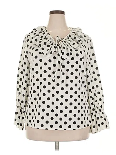 Pre-owned Shein Curve Long Sleeve Blouse In White