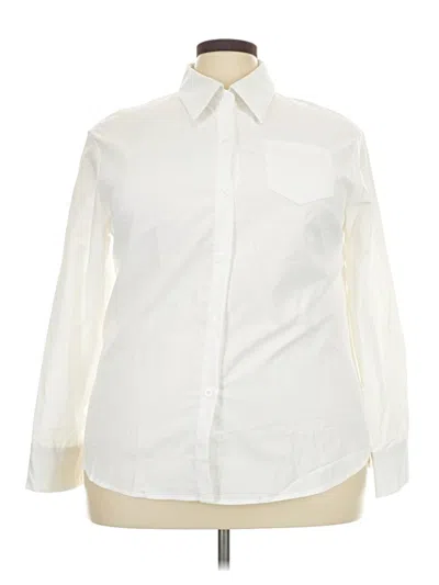 Pre-owned Shein Curve Long Sleeve Blouse In White