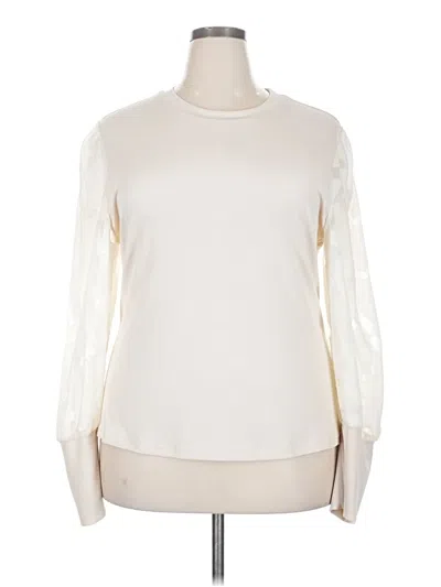 Pre-owned Shein Curve Long Sleeve Blouse In White