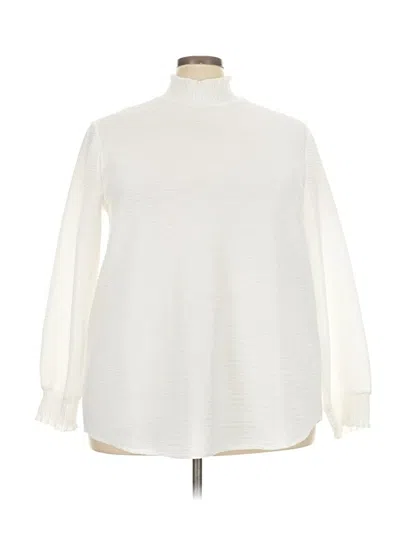 Pre-owned Shein Curve Long Sleeve Blouse In White