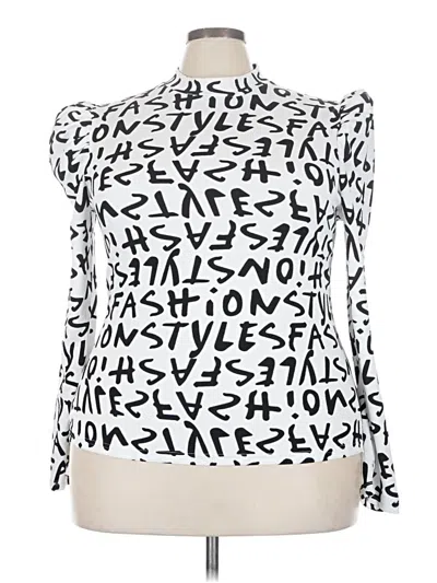 Pre-owned Shein Curve Long Sleeve Blouse In White
