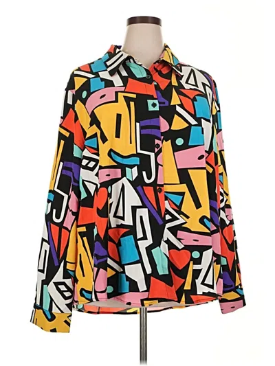 Pre-owned Shein Curve Long Sleeve Blouse In Yellow