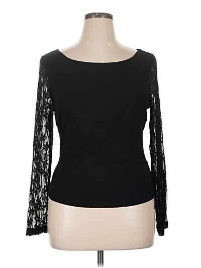 Pre-owned Shein Curve Long Sleeve Top Black Boatneck Tops