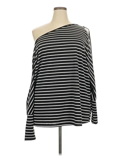 Pre-owned Shein Curve Long Sleeve Top Black One Shoulder Neckline Tops
