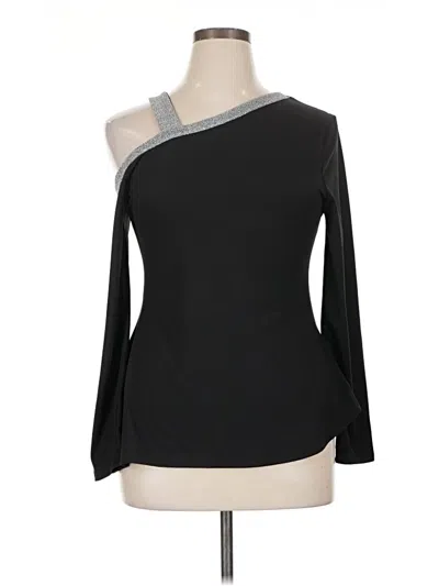 Pre-owned Shein Curve Long Sleeve Top Black One Shoulder Neckline Tops