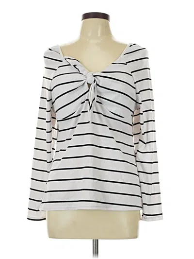 Pre-owned Shein Curve Long Sleeve Top White Cowl Neck Tops