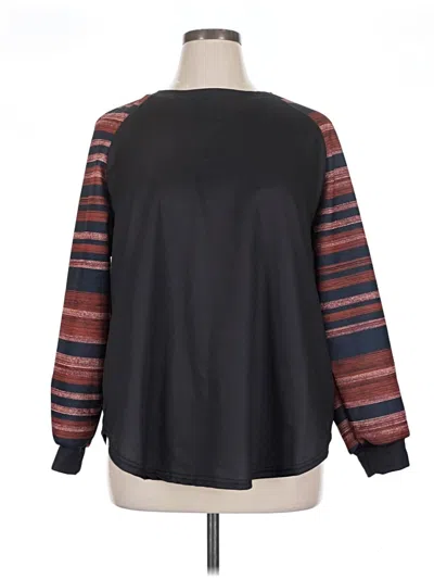 Pre-owned Shein Curve Long Sleeve T-shirt In Black