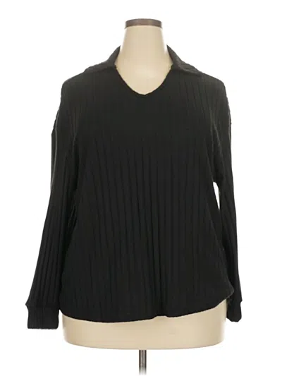 Pre-owned Shein Curve Long Sleeve T-shirt In Black