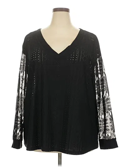 Pre-owned Shein Curve Long Sleeve T-shirt In Black