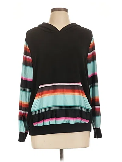 Pre-owned Shein Curve Long Sleeve T-shirt In Black