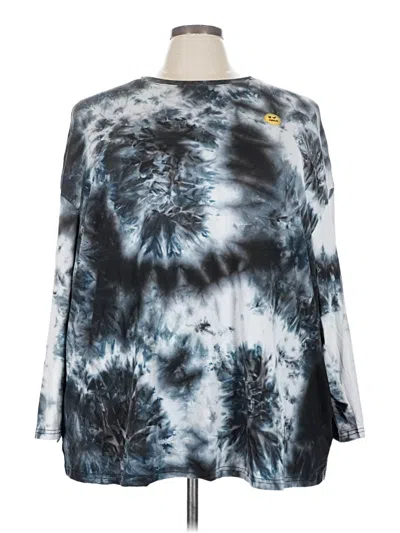 Pre-owned Shein Curve Long Sleeve T-shirt In Blue
