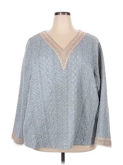 Pre-owned Shein Curve Long Sleeve T-shirt In Gray