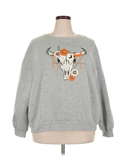 Pre-owned Shein Curve Long Sleeve T-shirt In Gray