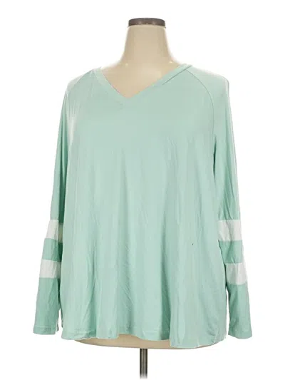 Pre-owned Shein Curve Long Sleeve T-shirt In Green