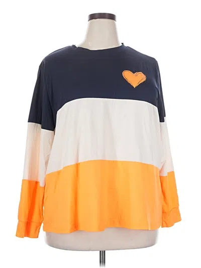 Pre-owned Shein Curve Long Sleeve T-shirt In Orange