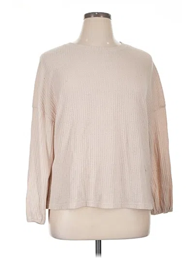 Pre-owned Shein Curve Long Sleeve T-shirt In Tan