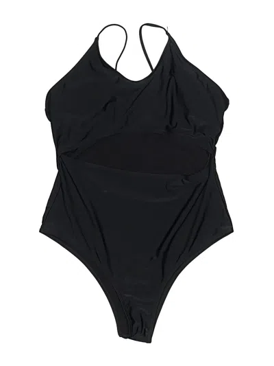 Pre-owned Shein Curve One Piece Swimsuit In Black
