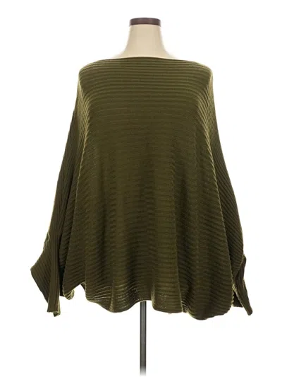Pre-owned Shein Curve Poncho In Green