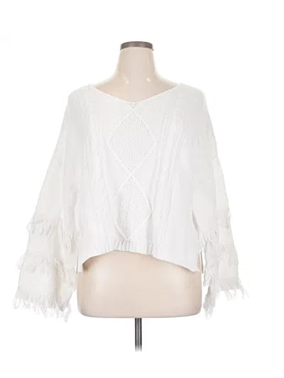 Pre-owned Shein Curve Poncho In White