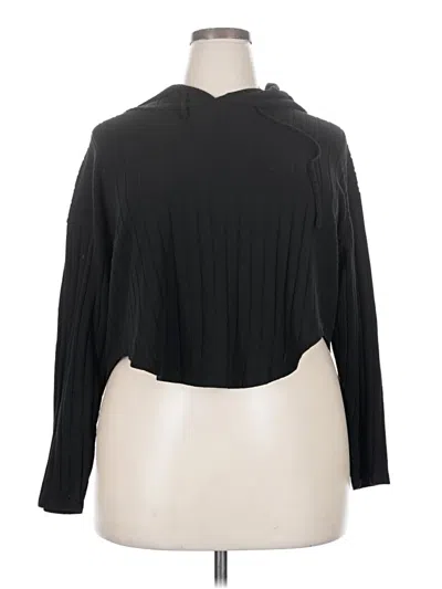 Pre-owned Shein Curve Pullover Hoodie In Black