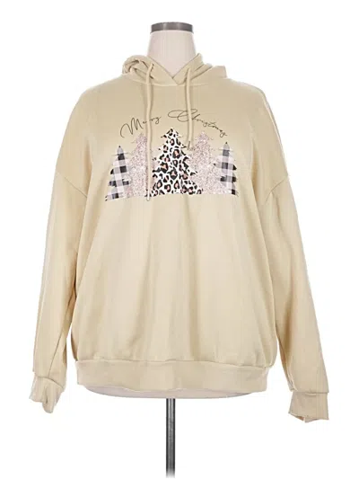 Pre-owned Shein Curve Pullover Hoodie In Tan