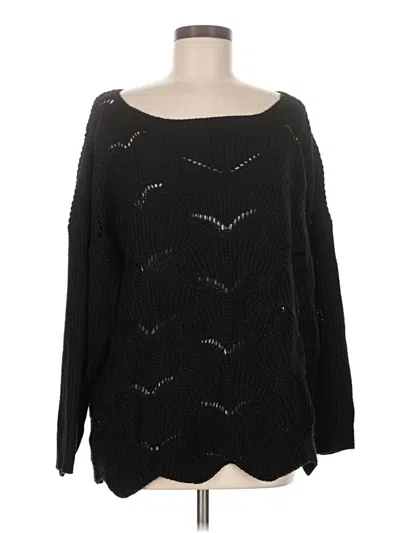 Pre-owned Shein Curve Pullover Sweater In Black