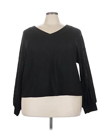 Pre-owned Shein Curve Pullover Sweater In Black