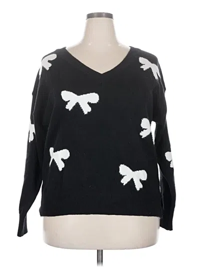 Pre-owned Shein Curve Pullover Sweater In Black