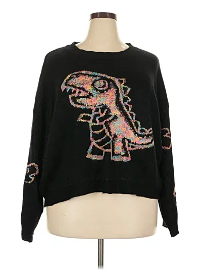 Pre-owned Shein Curve Pullover Sweater In Black