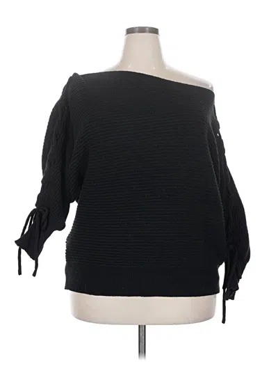 Pre-owned Shein Curve Pullover Sweater In Black