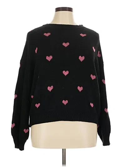 Pre-owned Shein Curve Pullover Sweater In Black