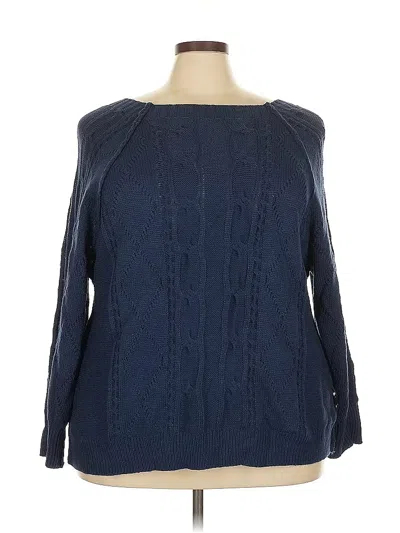 Pre-owned Shein Curve Pullover Sweater In Blue